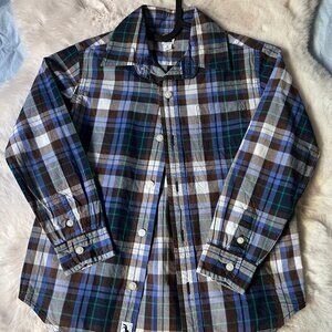 Boy's Plaid Long Sleeve Dress Shirt